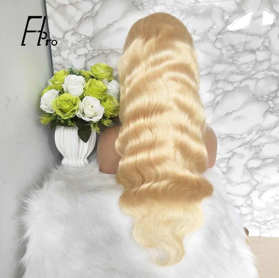 High Density 613# Blonde Full Lace Wig Body Wave Baby Hair